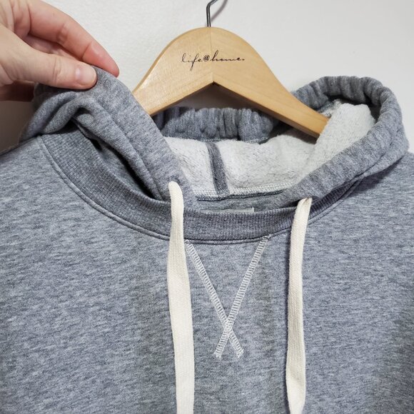 FREE ASSEMBLY Double Pocket Hoodie Sweatshirt Loose Fit Fleece Grey Womens Large - Picture 3 of 12